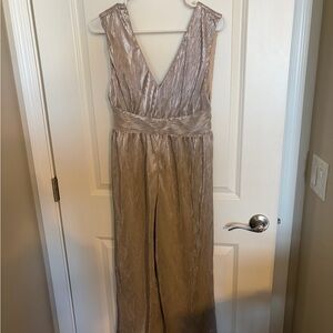 Lulu's Metallic Gold Jumpsuit